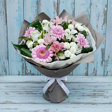Букет цветов из:  Герберы, Альстромерии и Хризантемы в Дальнегорске