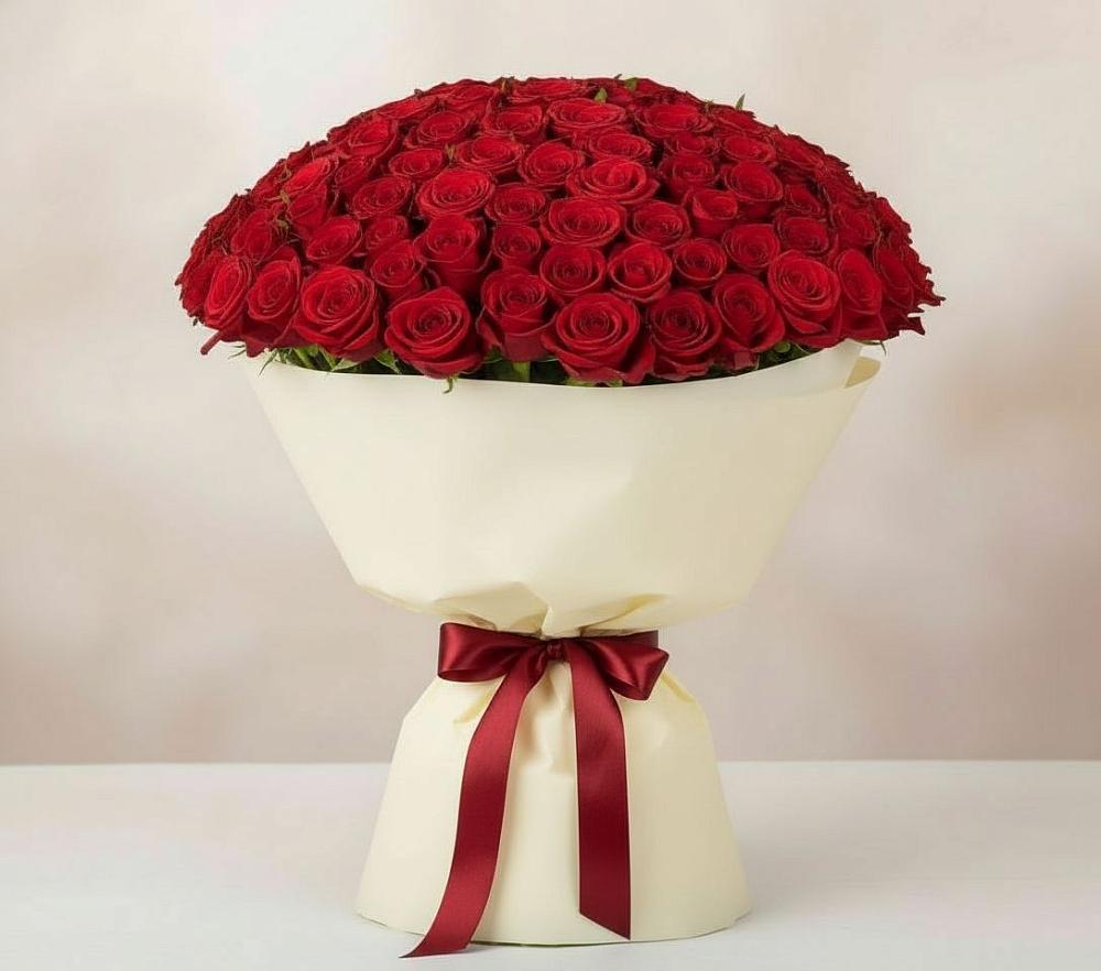 Букет 101 Красная роза Милано в Дальнегорске