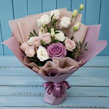 Букет цветов из:  Розы и Лизиантусы #REPLACE_PRED# Дальнегорске