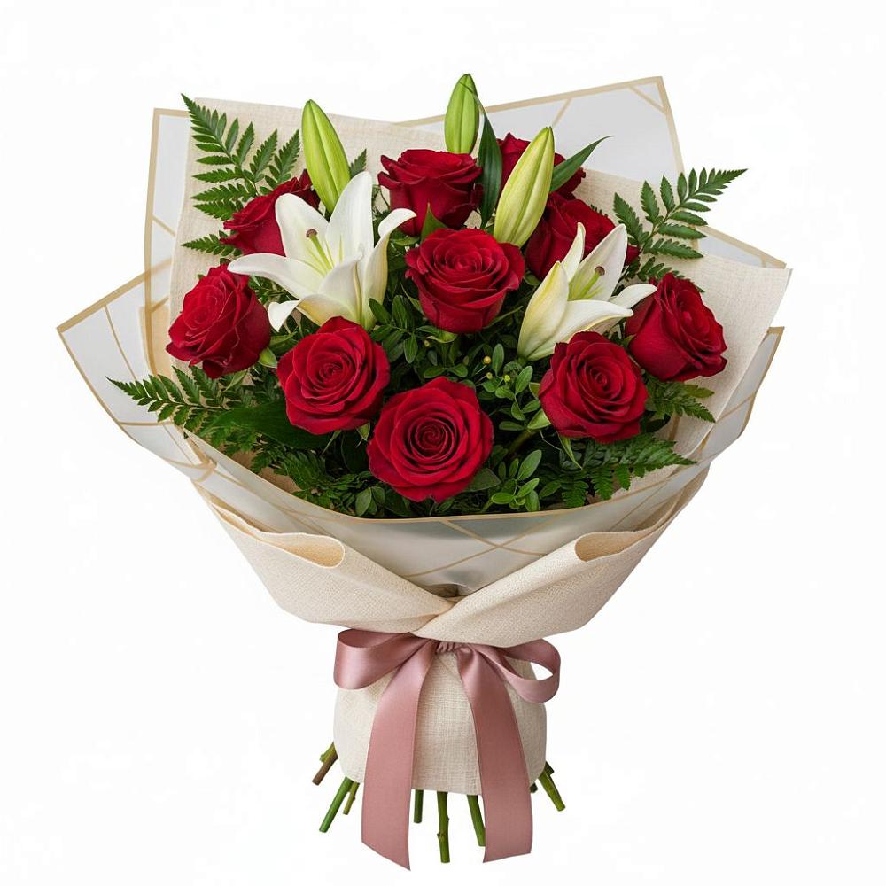 Букет цветов из: Лилии и Розы в Дальнегорске