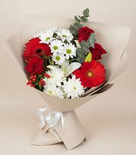 Букет цветов из:  Розы, Хризантемы, Герберы и Лилии #REPLACE_PRED# Дальнегорске